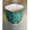 VASO CACHEPOT OTTAGONALE CERAMICA ESTE C.E. MALACHITE VERDE ORO ø 32 x 29,5 cm/h