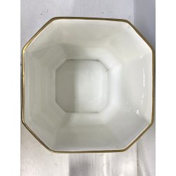 VASO CACHEPOT OTTAGONALE CERAMICA ESTE C.E. MALACHITE VERDE ORO ø 32 x 29,5 cm/h