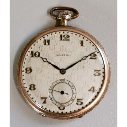 ANTICO OROLOGIO TASCA DORATO Art Déco ORATOR cal. 18.220 anni 30 POCKET WATCH
