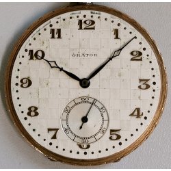 ANTICO OROLOGIO TASCA DORATO Art Déco ORATOR cal. 18.220 anni 30 POCKET WATCH