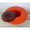 TAVOLINO SALOTTO DESIGN ANNI 70 PORTA OGGETTI PLASTICA ARANCIONE VINTAGE TABLE