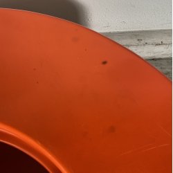 TAVOLINO SALOTTO DESIGN ANNI 70 PORTA OGGETTI PLASTICA ARANCIONE VINTAGE TABLE