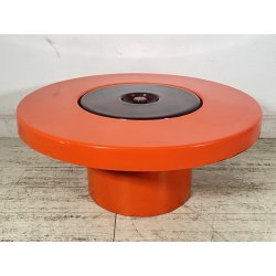 TAVOLINO SALOTTO DESIGN ANNI 70 PORTA OGGETTI PLASTICA ARANCIONE VINTAGE TABLE