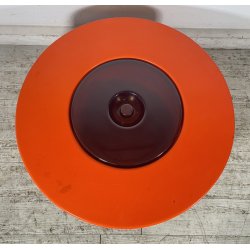 TAVOLINO SALOTTO DESIGN ANNI 70 PORTA OGGETTI PLASTICA ARANCIONE VINTAGE TABLE