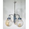 LAMPADARIO DESIGN ATTR. TONI ZUCCHERI VETRO METALLO LAMPADA SOFFITTO ANNI 70