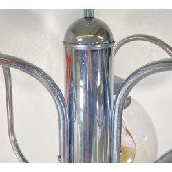 LAMPADARIO DESIGN ATTR. TONI ZUCCHERI VETRO METALLO LAMPADA SOFFITTO ANNI 70
