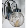 LAMPADARIO DESIGN ATTR. TONI ZUCCHERI VETRO METALLO LAMPADA SOFFITTO ANNI 70