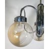 LAMPADARIO DESIGN ATTR. TONI ZUCCHERI VETRO METALLO LAMPADA SOFFITTO ANNI 70