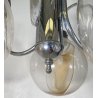 LAMPADARIO DESIGN ATTR. TONI ZUCCHERI VETRO METALLO LAMPADA SOFFITTO ANNI 70