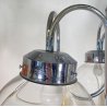 LAMPADARIO DESIGN ATTR. TONI ZUCCHERI VETRO METALLO LAMPADA SOFFITTO ANNI 70