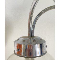 LAMPADARIO DESIGN ATTR. TONI ZUCCHERI VETRO METALLO LAMPADA SOFFITTO ANNI 70