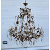 COPPIA LAMPADARIO STILE MARIA TERESA PRIMI 1900 FERRO VETRO HANGING LAMP VINTAGE