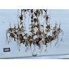 COPPIA LAMPADARIO STILE MARIA TERESA PRIMI 1900 FERRO VETRO HANGING LAMP VINTAGE