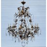 COPPIA LAMPADARIO STILE MARIA TERESA PRIMI 1900 FERRO VETRO HANGING LAMP VINTAGE