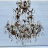 COPPIA LAMPADARIO STILE MARIA TERESA PRIMI 1900 FERRO VETRO HANGING LAMP VINTAGE