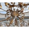COPPIA LAMPADARIO STILE MARIA TERESA PRIMI 1900 FERRO VETRO HANGING LAMP VINTAGE
