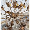 COPPIA LAMPADARIO STILE MARIA TERESA PRIMI 1900 FERRO VETRO HANGING LAMP VINTAGE