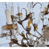COPPIA LAMPADARIO STILE MARIA TERESA PRIMI 1900 FERRO VETRO HANGING LAMP VINTAGE
