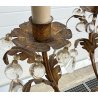 COPPIA LAMPADARIO STILE MARIA TERESA PRIMI 1900 FERRO VETRO HANGING LAMP VINTAGE