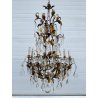 LAMPADARIO STILE MARIA TERESA PRIMI 1900 FERRO VETRO HANGING LAMP VINTAGE