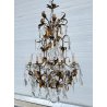 LAMPADARIO STILE MARIA TERESA PRIMI 1900 FERRO VETRO HANGING LAMP VINTAGE