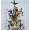 LAMPADARIO STILE MARIA TERESA PRIMI 1900 FERRO VETRO HANGING LAMP VINTAGE