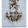 LAMPADARIO STILE MARIA TERESA PRIMI 1900 FERRO VETRO HANGING LAMP VINTAGE