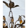 LAMPADARIO STILE MARIA TERESA PRIMI 1900 FERRO VETRO HANGING LAMP VINTAGE