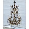 LAMPADARIO STILE MARIA TERESA PRIMI 1900 FERRO VETRO HANGING LAMP VINTAGE