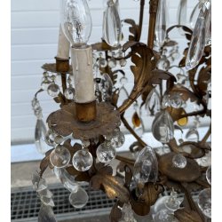 LAMPADARIO STILE MARIA TERESA PRIMI 1900 FERRO VETRO HANGING LAMP VINTAGE