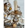 LAMPADARIO STILE MARIA TERESA PRIMI 1900 FERRO VETRO HANGING LAMP VINTAGE