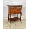 ANTICO COMODINO FRANCESE STILE LUIGI XVI LEGNO PRIMI 1900 2 CASSETTI PORCELLANA