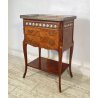 ANTICO COMODINO FRANCESE STILE LUIGI XVI LEGNO PRIMI 1900 2 CASSETTI PORCELLANA