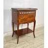 ANTICO COMODINO FRANCESE STILE LUIGI XVI LEGNO PRIMI 1900 2 CASSETTI PORCELLANA