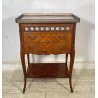 ANTICO COMODINO FRANCESE STILE LUIGI XVI LEGNO PRIMI 1900 2 CASSETTI PORCELLANA