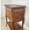 ANTICO COMODINO FRANCESE STILE LUIGI XVI LEGNO PRIMI 1900 2 CASSETTI PORCELLANA