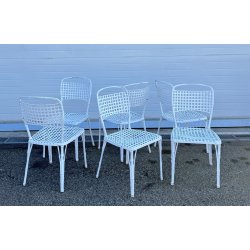SET 6 SEDIE ESTERNO DA GIARDINO ANNI 70 F.A.I.M. Italia ALLUMINIO PRESSOFUSO