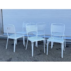 SET 6 SEDIE ESTERNO DA GIARDINO ANNI 70 F.A.I.M. Italia ALLUMINIO PRESSOFUSO
