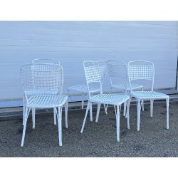 SET 6 SEDIE ESTERNO DA GIARDINO ANNI 70 F.A.I.M. Italia ALLUMINIO PRESSOFUSO