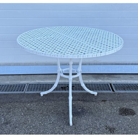 TAVOLO ROTONDO DA GIARDINO ANNI 70 F.A.I.M. Italia ALLUMINIO PRESSOFUSO ESTERNO