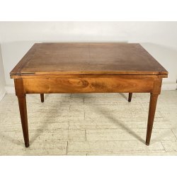 ANTICO TAVOLO ALLUNGABILE A LIBRO LEGNO NOCE tornito EPOCA 1800 NEOCLASSICO