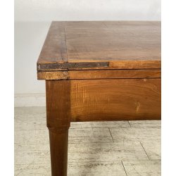 ANTICO TAVOLO ALLUNGABILE A LIBRO LEGNO NOCE tornito EPOCA 1800 NEOCLASSICO