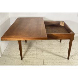 ANTICO TAVOLO ALLUNGABILE A LIBRO LEGNO NOCE tornito EPOCA 1800 NEOCLASSICO