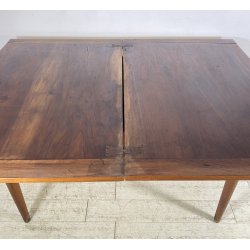 ANTICO TAVOLO ALLUNGABILE A LIBRO LEGNO NOCE tornito EPOCA 1800 NEOCLASSICO