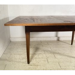 ANTICO TAVOLO ALLUNGABILE A LIBRO LEGNO NOCE tornito EPOCA 1800 NEOCLASSICO