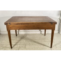 ANTICO TAVOLO ALLUNGABILE A LIBRO LEGNO NOCE tornito EPOCA 1800 NEOCLASSICO
