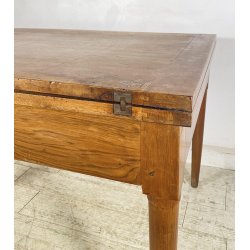 ANTICO TAVOLO ALLUNGABILE A LIBRO LEGNO NOCE tornito EPOCA 1800 NEOCLASSICO