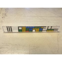 SCULTURA ASTRATTA PLEXIGLASS A. G. Bertolio OPERA N. 365 96x12X2,7cm ANNO '78