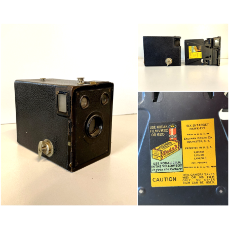 FOTOCAMERA VINTAGE Kodak Six-20 Hawk-Eye BOX CAMERA ANNI '30 ART DECò