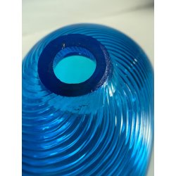 VASO VINTAGE VETRO SOFFIATO MURANO La MURRINA SPIRALE BLU AZZURRO FIRMATO '70/80